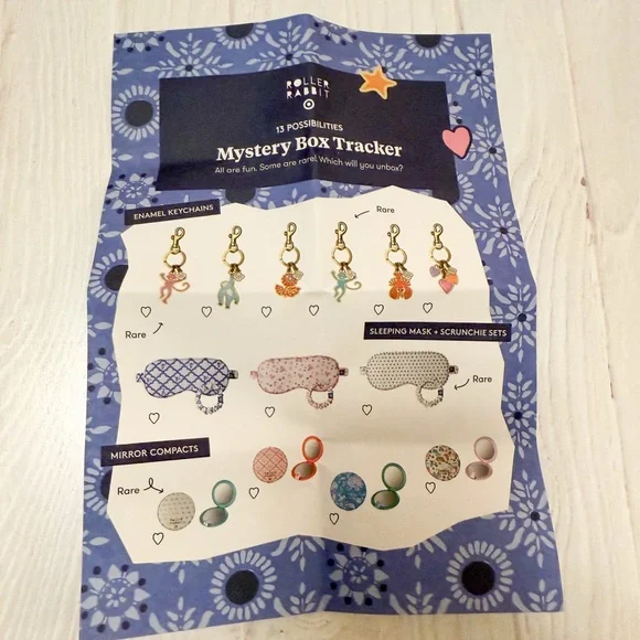 NIB! ROLLER RABBIT Target Mystery Box Blue Satin-y Sleep Mask & Hair Tie - Picture 4 of 5